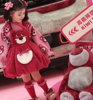 taobao agent Strawberry, winter set, sweater, cute small princess costume, dress, Lolita style, western style