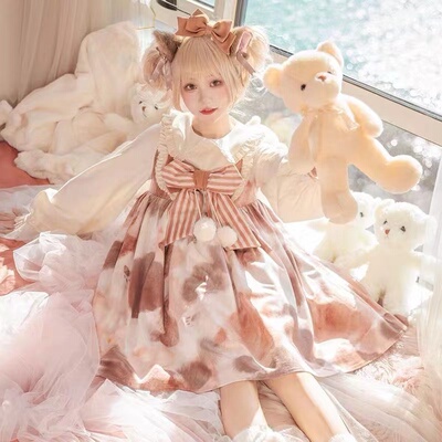 taobao agent Rat Story OP Fake two pieces of Lolo Tower Spring and Autumn Daily Hanging Rat Light Lo Cat Ruike Sweet Wind Lolita