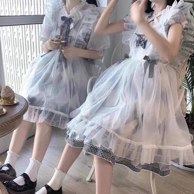 taobao agent Cute slip dress, short sleeve dress, Lolita style, Lolita Jsk, Lolita OP