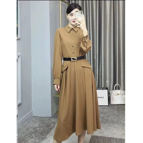 Весеннее платье, ретро длинная юбка, французский стиль, в стиле Шанель, коллекция 2023, изысканный стиль, яркий броский стиль