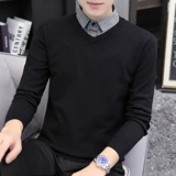 Демисезонный комплект, свитер, трендовая трикотажная шерстяная рубашка, в корейском стиле, облегающий крой