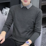 Демисезонный комплект, свитер, трендовая трикотажная шерстяная рубашка, в корейском стиле, облегающий крой