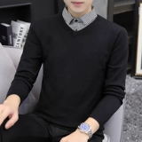 Демисезонный комплект, свитер, трендовая трикотажная шерстяная рубашка, в корейском стиле, облегающий крой