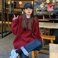 Бордовый рождественский красный свитер