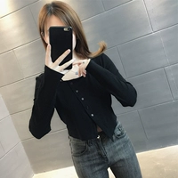 Черное платье-комбинация, кардиган, сексуальный жилет для друга, защита от солнца, изысканный стиль, французский стиль