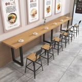 Лапша закусочная бар ресторан дварф Стол Длинные столы и стул Комбинированный чай для молока против стены сплошной деревянный бар 1213
