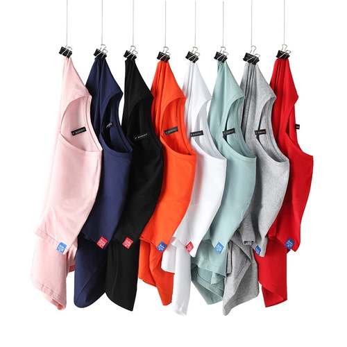 Мужская летняя хлопковая универсальная шелковая футболка с коротким рукавом, V-образный вырез, в корейском стиле, высокий воротник