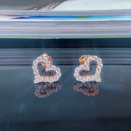 Золотые серьги, 18 карат, розовое золото