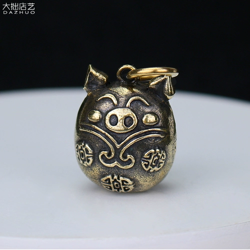 Медный мультяшный колокольчик ручной работы, латунный брелок подходит для мужчин и женщин, креативная подвеска