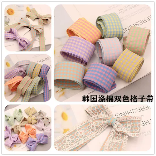 Двухцветный Бибикар Толокар Плазмакар с бантиком, заколка для волос, аксессуар для волос, лента, 8 цветов, 1.6/4см, Южная Корея, «сделай сам»