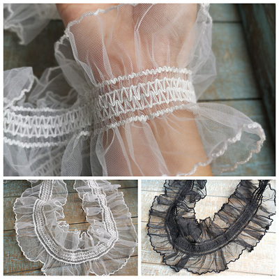taobao agent Black and white elastic mesh, 10cm, lace dress, Lolita style