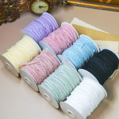 taobao agent 3m price DIY lace multi -color 6mm snow yarn fungus boring lace edge fold ruffled rod belt supplementary material BJD baby