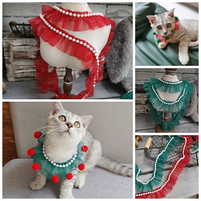 taobao agent Handmade DIY Christmas Decoration Pet Baste Materials 4CM wide red green decorative bead snow yarn belt folds