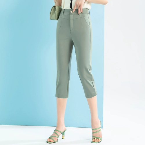 Летние тонкие эластичные штаны для отдыха, свободный прямой крой, высокая талия