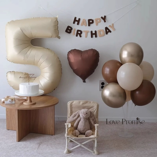 Кремовый цифровой детский воздушный шар для мальчиков, 2 лет