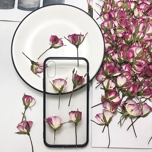 Двухцветный детский чехол для телефона с розой в составе, наклейка, натуральная открытка, «сделай сам»