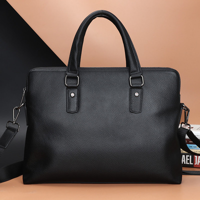 taobao agent Leather handheld one-shoulder bag, laptop, shoulder bag, business version