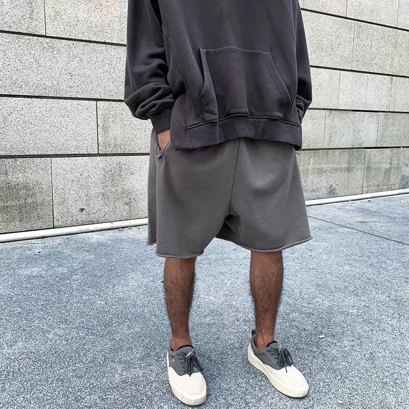 Мужские трендовые шорты, спортивные хлопковые брюки, oversize, американский стиль