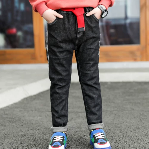 Джинсовые осенние джинсы для мальчиков, штаны для отдыха, подходит для подростков, в корейском стиле, свободный прямой крой
