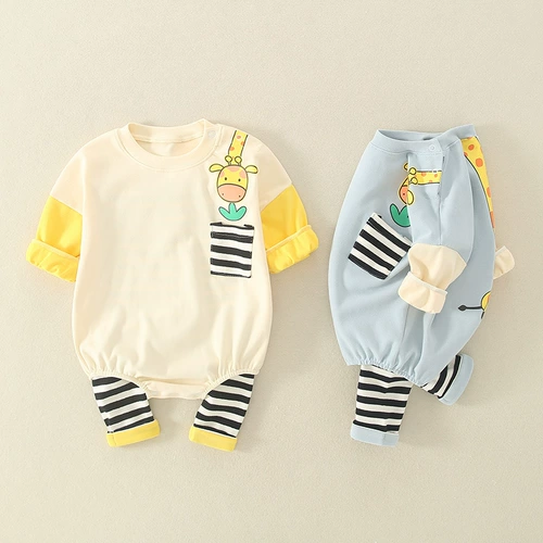 Детский хлопковый комплект, детское милое боди для выхода на улицу, коллекция 2022, 0-1 лет