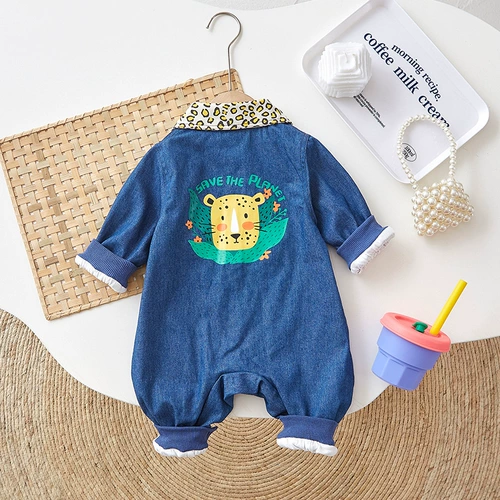 Детский демисезонный комбинезон для выхода на улицу для новорожденных, осеннее боди подходит для мужчин и женщин для девочек, в западном стиле