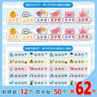 Именная наклейка для принцессы, 50 шт, с вышивкой, 12 шт