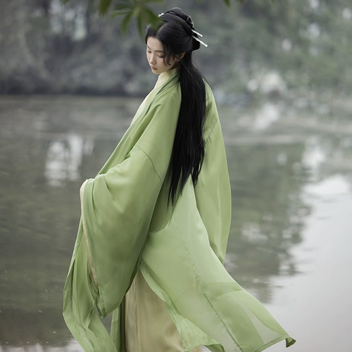 Qing ru, оригинальная капуста Hanfu Straight, Wei Jin Big Straight Relave рубашка с твердым цветом, элегантный, большой объем, большое количество рекламной системы