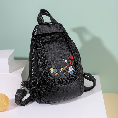 taobao agent One-shoulder bag, fashionable shoulder bag, polyurethane small backpack, 2023 collection, Korean style, with embroidery