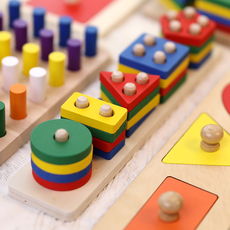 Сортеры 0-1-2周岁10个月8宝宝几何形状配对嵌板拼图蒙氏早教益智蒙特梭利