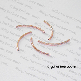 taobao agent Beads, accessory, matte golden bent pipe, 3mm, pink gold