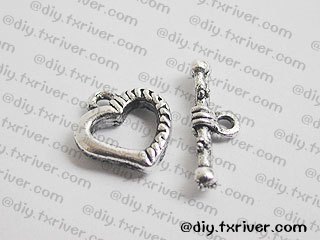 taobao agent Valentine's Day Gift -Jewelry DIY beaded accessories Fish tail buckle positioning beads -antique heart type buckle