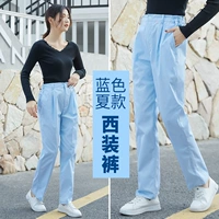 Женские голубые летние брюки