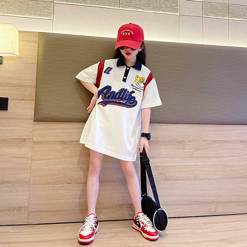 Летняя футболка с коротким рукавом, детская хлопковая футболка polo, подходит для подростков, в западном стиле