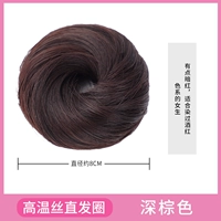 Высокоэлементный шелковой круг прямых волос [темно -коричневый]]