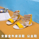 Летние модные сандалии, детская обувь для принцессы, из натуральной кожи, коллекция 2021, мягкая подошва, подходит для подростков