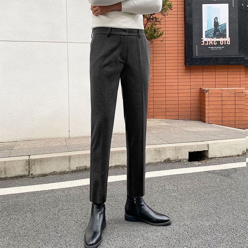 Dark gray cropped pants (high quality)