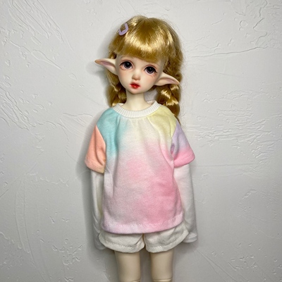 taobao agent [Melon seeds and balls] Homemade BJD baby clothes four -point fake two top tops daily loose casual money
