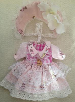 taobao agent [2 sets of free shipping] BJD baby dress doll clothes, flower rabbit ears skirt 1/6 points Yosd MSD giant baby