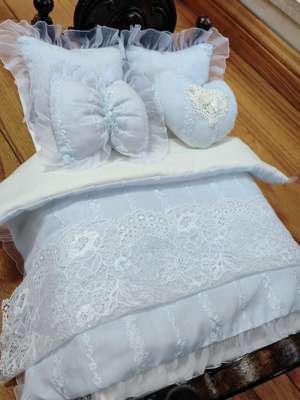 taobao agent Beds with bedding blue fairy 6 points, 4 points, 3 points, 3 points, 3 points, 3 points, 3 points OB11 baby cotton doll bedding, and the size can be customized