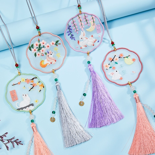 Подвеска, защитный амулет ручной работы, двусторонняя вышивка, с вышивкой, «сделай сам»