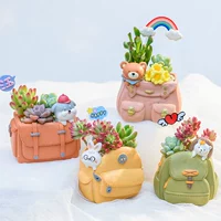 Креативный увлекательный школьный рюкзак подходит для фотосессий, лампа для растений, цветочный горшок в форме цветка, держатель для ручек с животными, с медвежатами