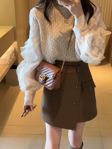 Свитер, комплект, коллекция 2023, подходит для подростков, свободный крой, в стиле Шанель