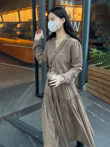 Ретро небольшая юбка, комплект, осенняя, в стиле Шанель