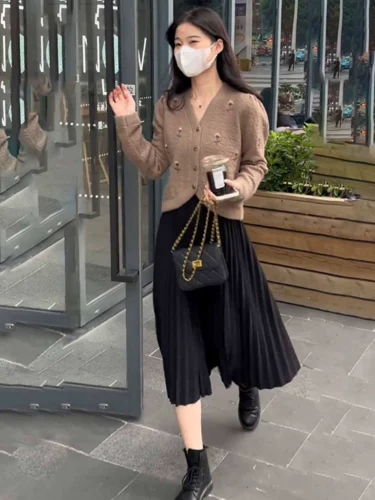 Модная юбка, комплект, коллекция 2022, осенняя, изысканный стиль, в стиле Шанель