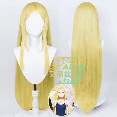 taobao agent Alice Reappear in Summer/Time Female Lord Xiaozhou COS COS Wigs Light yellow long straight hair