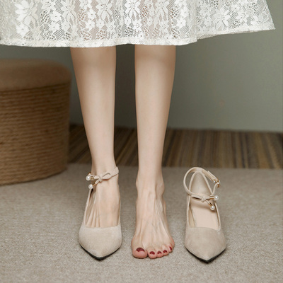 taobao agent Footwear high heels, suitable with a skirt, for bridesmaid, french style