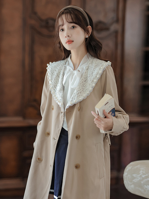 taobao agent Trench coat, retro advanced demi-season jacket, British style, 2022 collection, french style, high-quality style, suitable for teen