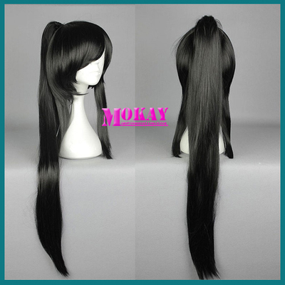 taobao agent Cosplay wig stealing star September day cos fake black straight ponytail high -temperature silk