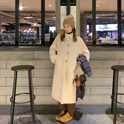 taobao agent Deemo【Meili Snow Mountain】Camel velvet high wool all -handed arch needle craftsmanship Winter female double -sided nigga coat