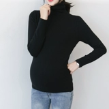 Трикотажная утепленный лонгслив для беременных, свитер, термобелье, короткая мини-юбка, жакет, бюстгальтер-топ, осенняя, длинный рукав